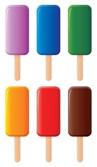 fruit and chocolate colorful popsicles
