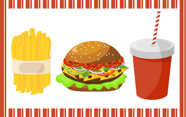 Set of fast food