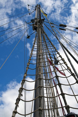 Großmast eines Segelschiffes