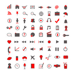 Red Web and Business Icons