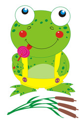 Frog with lollipop