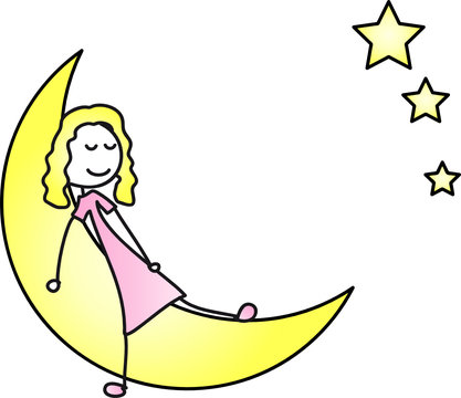 M&auml;dchen mit Mond