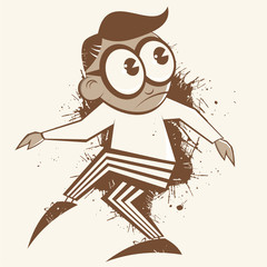 cartoon retro mann vintage schleichen