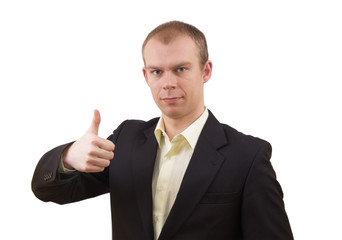 Businessman showinh OK gesture