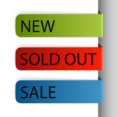 Colorful paper eshop tags