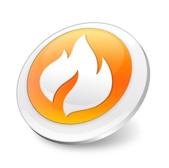 Orange 3d flame icon/logo