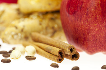 apple, bread and cinnamon