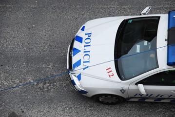 Police patrol car on the road