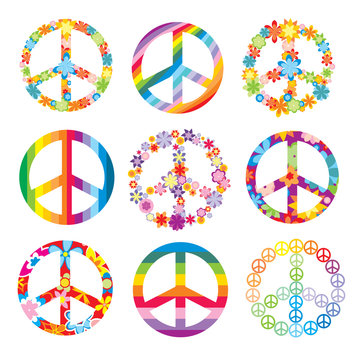 set of peace symbols