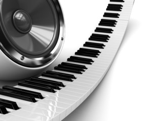 Naklejka premium piano and audio speaker