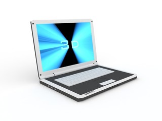 Obraz na płótnie Canvas modern laptop with 3d image