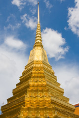 Fototapeta na wymiar Golden pagoda in the Grand palace area in Bangkok, Thailand