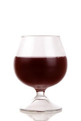 Closeup red wine glass isolated