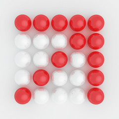 Concept balls forming an arrow