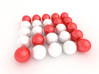 Concept balls forming an arrow