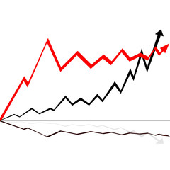 rising lines red black