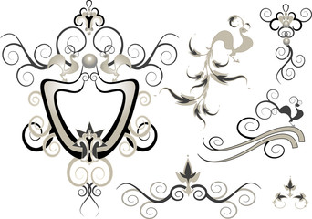 Decorative banners and angles.Graphic