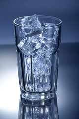 Glass of ice cubes