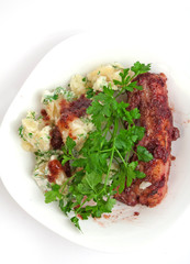 Pork ribs in cranberry sauce