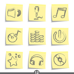 Post it icon series 12 - music