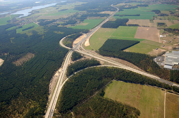 Autobahnkreuzung Luftbild