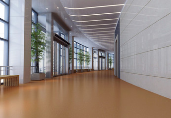 3d futuristic corridor, hall