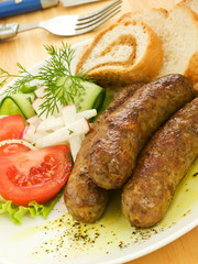 Grilled sausages