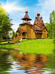 Obraz premium Church on the pond