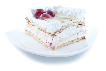 Tasty cake with fruit