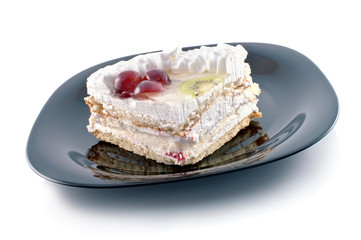 Tasty cake with fruit