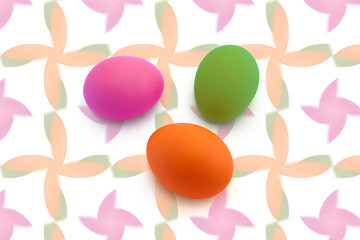 Three painted eggs