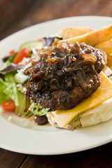 Delicious burger meal
