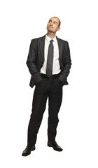 standing caucasian business man