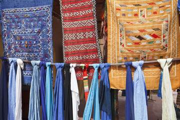 Pieces of fabric in Morocco.