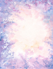 Abstract violet background watercolor painted.
