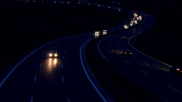 Autobahn bei Nacht Video