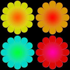 leuchtende Blumensticker