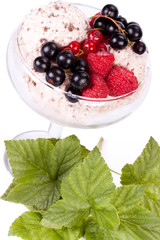 Ice-cream with fresh berries