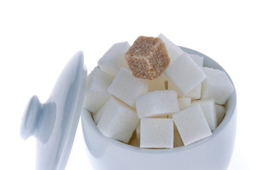 Brown sugar. Unhealthy diets with carbohydrates