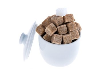 Brown sugar. Unhealthy diets with carbohydrates