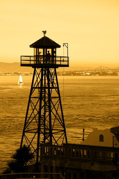 Alcatraz Guard Tower Silhouette