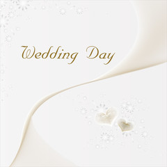 Wedding Day Card with gold hearts