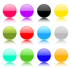 Set of round buttons
