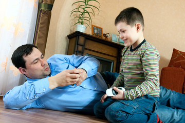 happy family - father and son