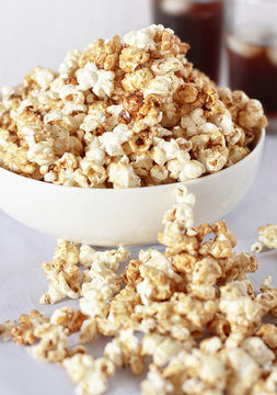 Sweet Pop Corn with Cola background
