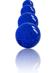 Stacked blue marbles