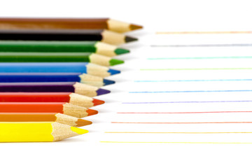 Color pencils isolated on white