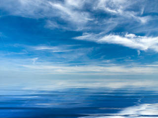 clouds hanging over the sea