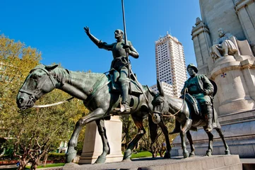 Tuinposter Don Quichot, Sancho Panza en Cervantes © Eishier