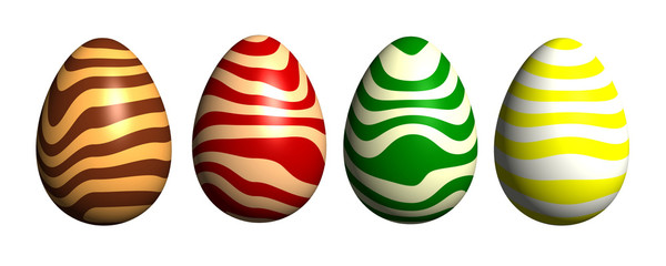 Bunte Ostereier mit Zebramuster